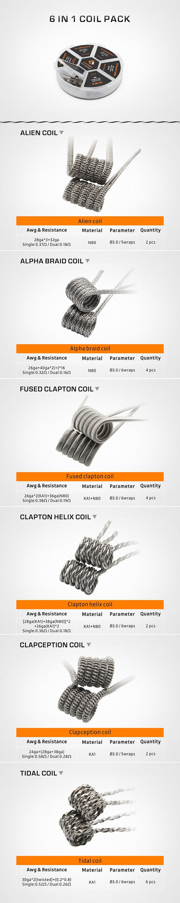 6 in 1 Coil Pack - Geekvape