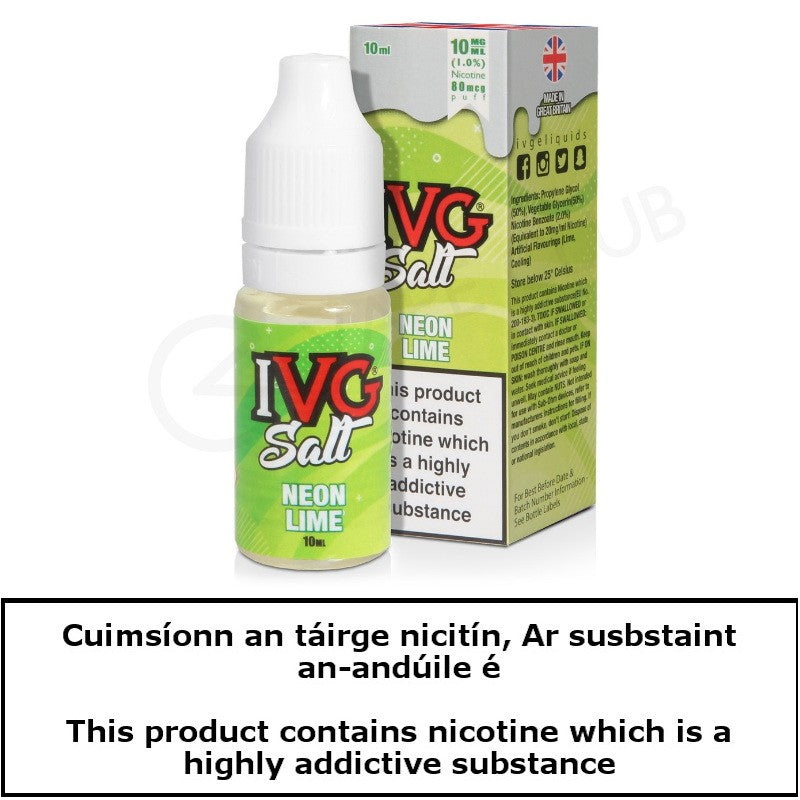 10ml I VG Salt Neon Lime Ireland ezSmoke.ie 10ml I VG Salt Neon Lime Ireland ezSmoke.ie