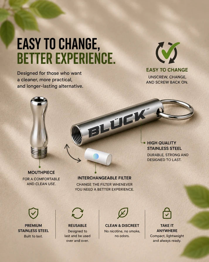 Bluck™ Necklace Nicotine Free Inhaler + 24 Aroma Crushball Filters