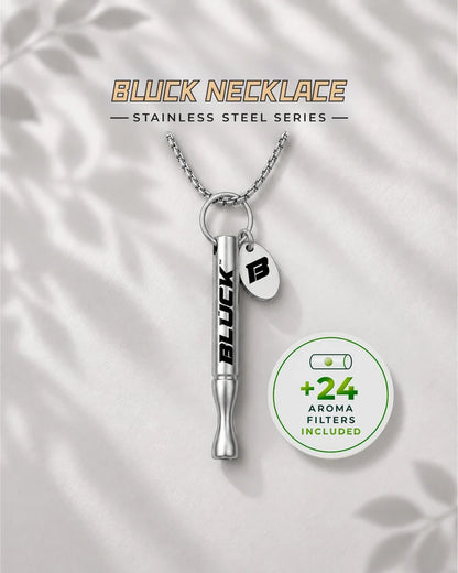Bluck™ Necklace Nicotine Free Inhaler + 24 Aroma Crushball Filters